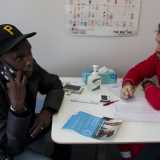 A salire sul camper � Mohammed, originario della Somalia 
